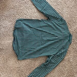 Green Plaid Long Sleeve Shirt